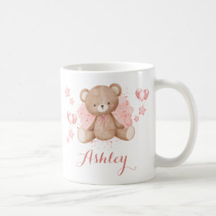 Personlig Rosa Nalle Kaffe Mugg