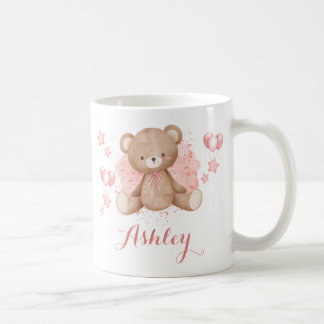 Personlig Rosa Nalle Kaffe Mugg