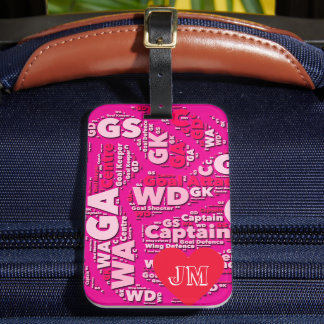 Personlig rosa netball bagagebricka
