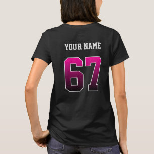 Personlig Rosa nummer 67 Anpassningsbar T-Shirt