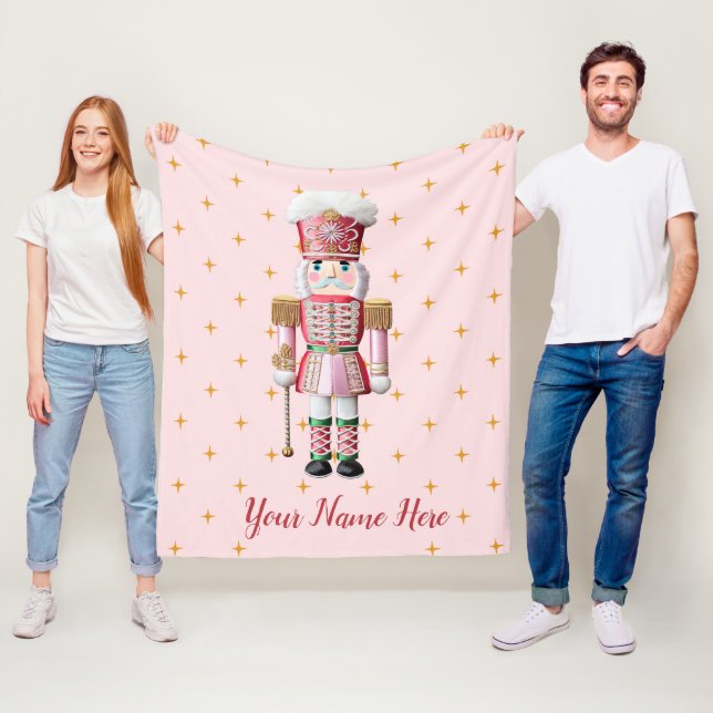 Personlig Rosa Nutcracker-julblanket Fleecefilt (På plats)