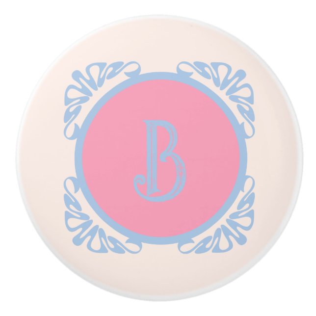 Personlig rosa och blå  knopp (Framsidan)