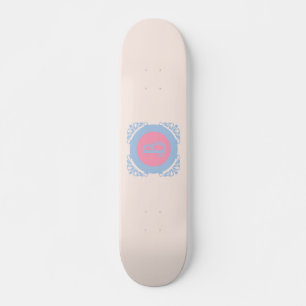 Personlig rosa och blå mini skateboard bräda 18,5 cm