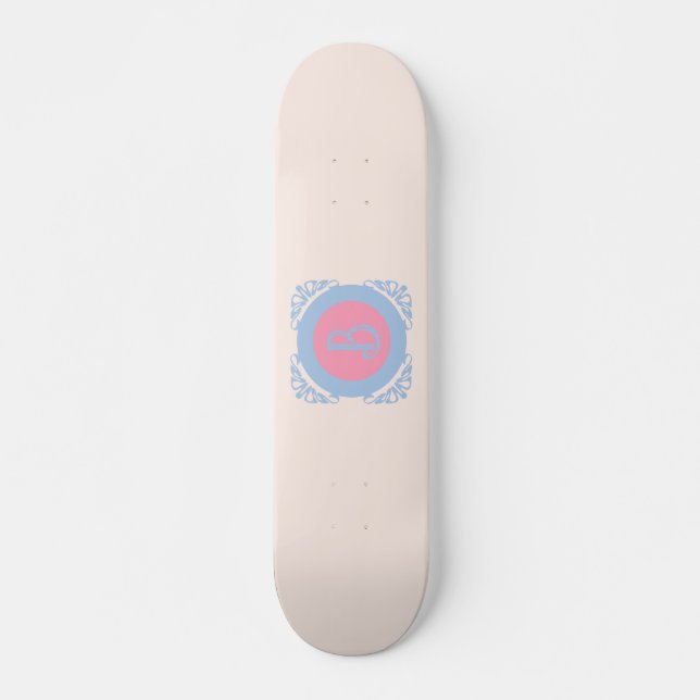 Personlig rosa och blå  mini skateboard bräda 18,5 cm (Framsida)
