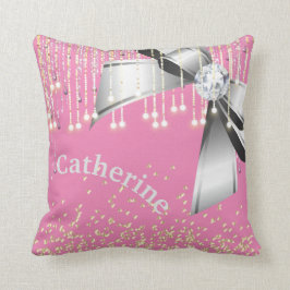 Personlig rosa och glam-gåva från Lavender glitter Kudde