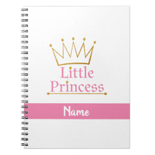 Personlig Rosa och Guld Little Princess Anteckningsbok