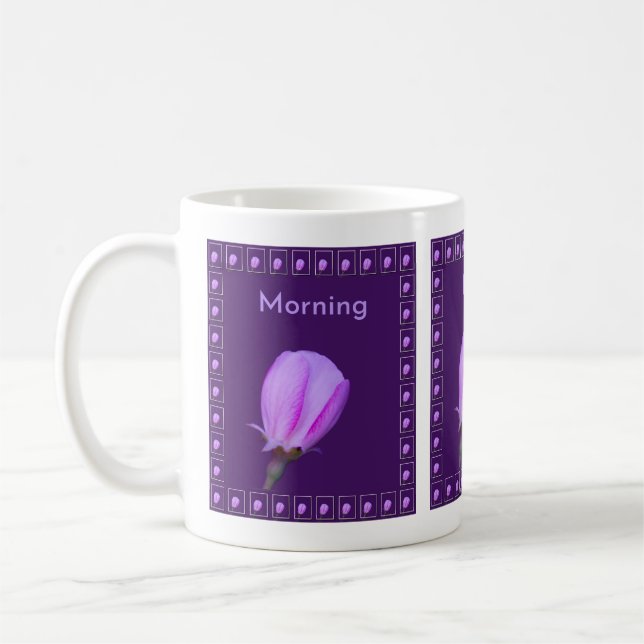Personlig rosa och lila vårblomsterbukett kaffemugg (Vänster)