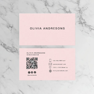 Personlig Rosa och Namn Monogram Elegantens Anpa Visitkort