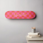 Personlig Rosa och Orange Checkboard Mönster Mini Skateboard Bräda 18,5 Cm<br><div class="desc">Checkboard Checkboard Checkboard Checkboard Mönster in Rosa and Orange Skateboard</div>