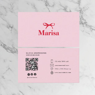 Personlig Rosa och rött fack Elegant Visitkort