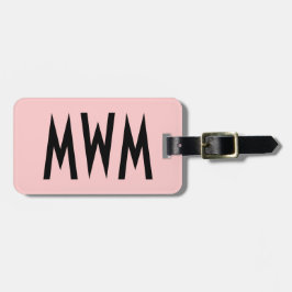 Personlig Rosa och svart resagaggagg-tagg Bagagebricka