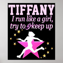 PERSONLIG ROSA OCH SVART SPRINGA SOM EN GIRL-POSTE POSTER