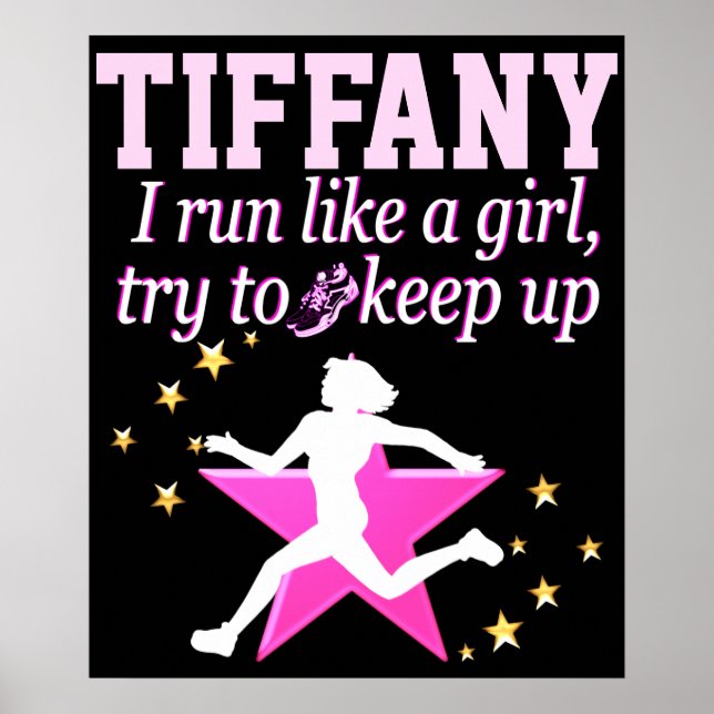 PERSONLIG ROSA OCH SVART SPRINGA SOM EN GIRL-POSTE POSTER (Framsidan)