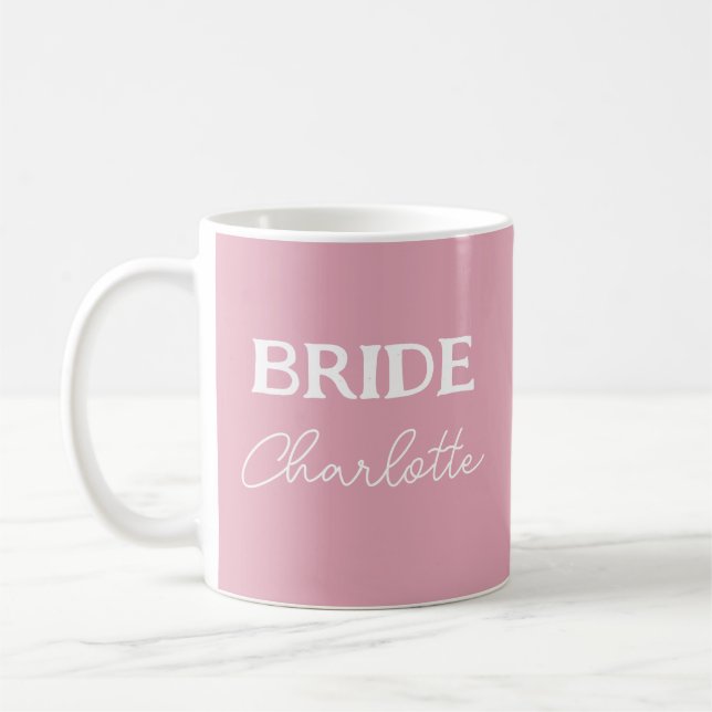Personlig Rosa och Vita Namn Kaffemugg (Vänster)
