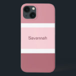 Personlig Rosa Och Vita Ränder Modern<br><div class="desc">Söt och stilren mobilskalsfodral med ett rosa och vitt randigt mönster. Flera nyanser av stora rosa ränder plus små vita ränder. Personlig med ditt namn tryckt i en rosatext.</div>
