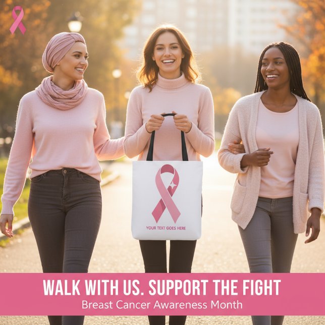 Personlig Rosa om bröstcancermedvetenhet Tygkasse (Skapare uppladdad)