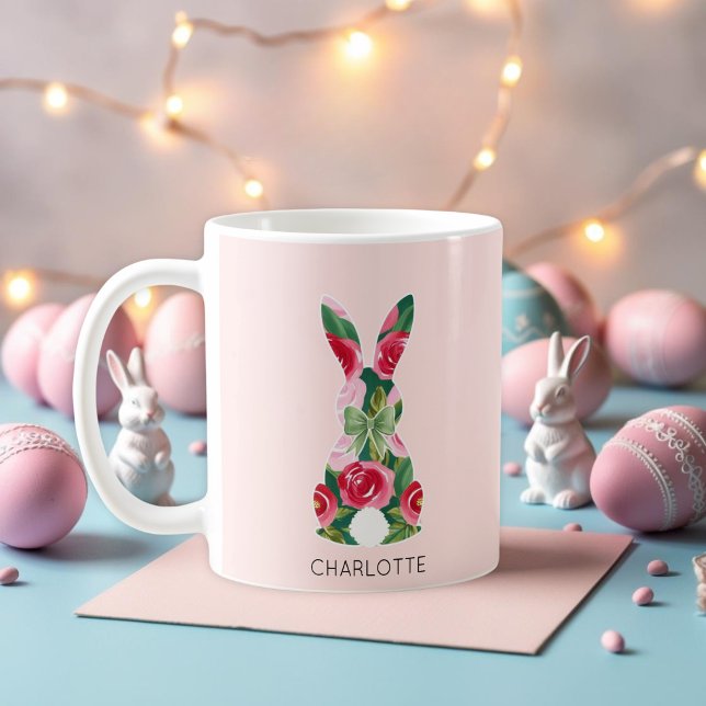 Personlig Rosa Påskhare Mugg (Personalized Pink Easter Bunny Mug)