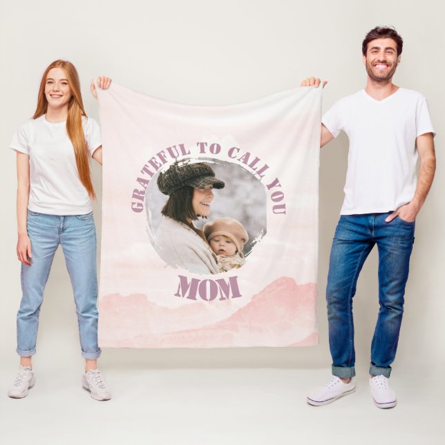 Personlig Rosa Pastel Blanket för Mamma Fleecefilt (På plats)