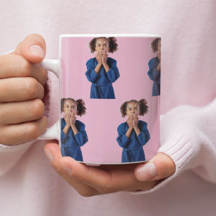 Personlig Rosa Photo Collage Barns födelsedag Jumbo Mugg