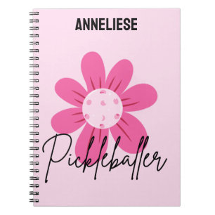 Personlig Rosa "Pickleballer" Retro Pickleball Anteckningsbok