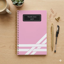 Personlig rosa planerare Anpassat namn Journal Ant