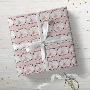 Personlig Rosa Play Baby Birthday Photo Presentpapper