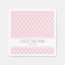 Personlig Rosa Polka Dot Baby Shower Pappersservett