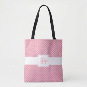 Personlig Rosa Polka Dot Mönster Tygkasse