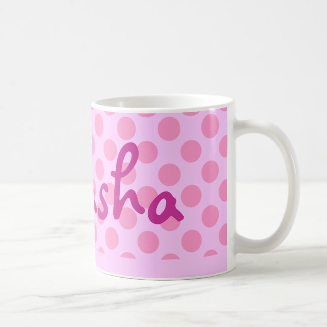 Personlig Rosa Polka dots Kaffemugg (Höger)