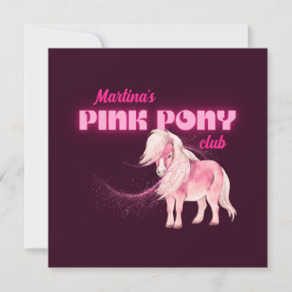 Personlig Rosa Pony Klubb Inbjudningar