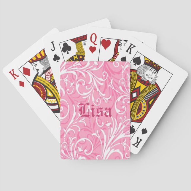 Personlig Rosa Prydnadskort Casinokort (Baksidan)