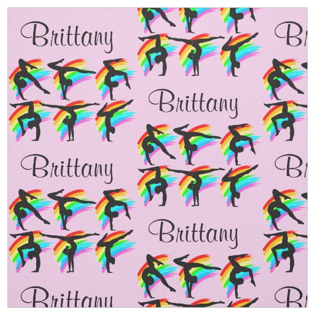 PERSONLIG ROSA RAINBOW GYMNASTICS FABRIC TYG (Provkarta)