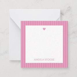 Personlig rosa rand anteckningskort
