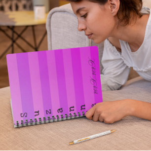 Personlig Rosa Rand Namn Anteckningsbok