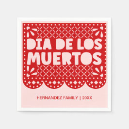 Personlig Rosa & Red Dia de los Muertos Napkins Pappersservett