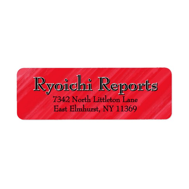 Personlig Rosa Red Glamor Returadress Etikett (Framsidan)