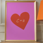 Personlig Rosa Red Heart Kärlek Par Initialer Poster<br><div class="desc">Fira kärlek med den här Anpassningsbarna Initialer Heart Wall Art, som finns som ett nedladdningsbart eller tryckt alternativ. Med ett djärvt rött hjärta mot en sjudande bakgrund i rosan kan det här biet vara personlig med initialer för en hjärtlig och unik beröring. Perfekt för årsdagar, Alla hjärtans dag, eller att...</div>