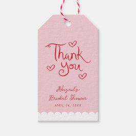 Personlig Rosa Red Whimsical Tack Presentetikett