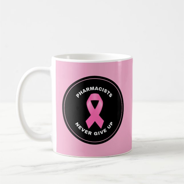 Personlig Rosa Ribbon Pharmacist Coffee Mugg (Vänster)