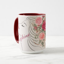 Personlig rosa ros blommig hårklämning elegant dam