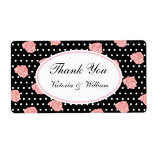 Personlig Rosa ros etiketter Fraktsedel