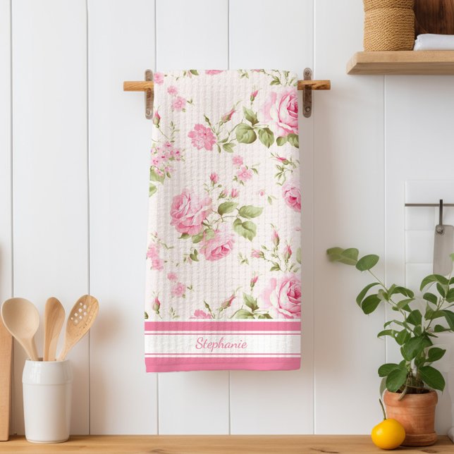 Personlig Rosa ros Kökshandduk (Skapare uppladdad)