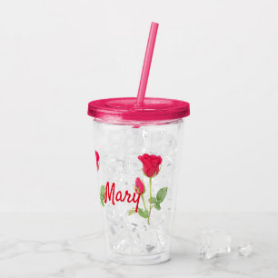 Personlig rosa ros rosa take away mugg