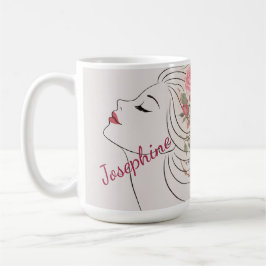 Personlig rosa rosblommig hår Kvinnlig Elegant  Kaffemugg