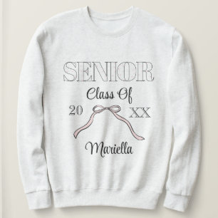 Personlig rosa rosett för Coquette Senior Year T Shirt
