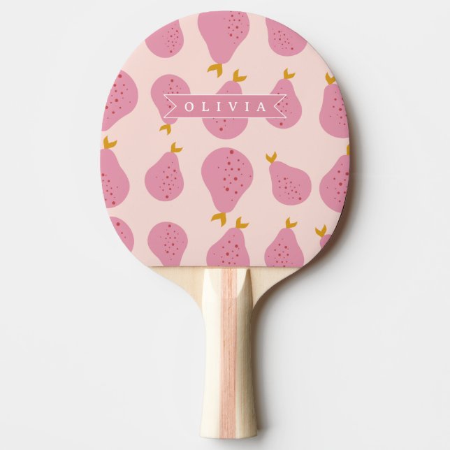 Personlig Rosa Rosett Namn Present Elegant Coquett Pingisracket (Framsidan)
