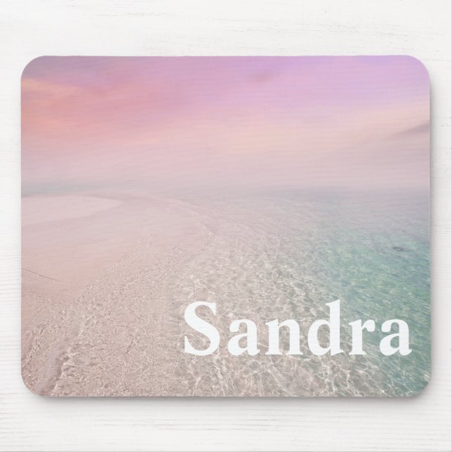 personlig rosa sandstrand musmatta (Framsidan)