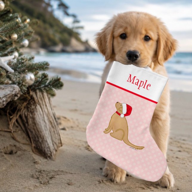 Personlig rosa Santa hund julstrumpa  (Skapare uppladdad)