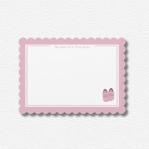 Personlig Rosa Scalloped Stationery