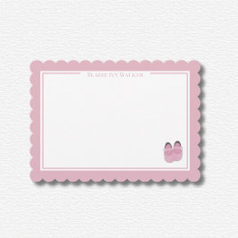 Personlig Rosa Scalloped Stationery Inbjudningar
